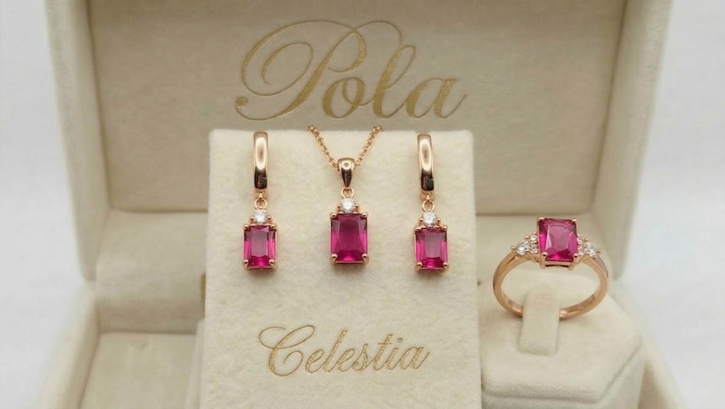 Różowym rubin w różowym złocie